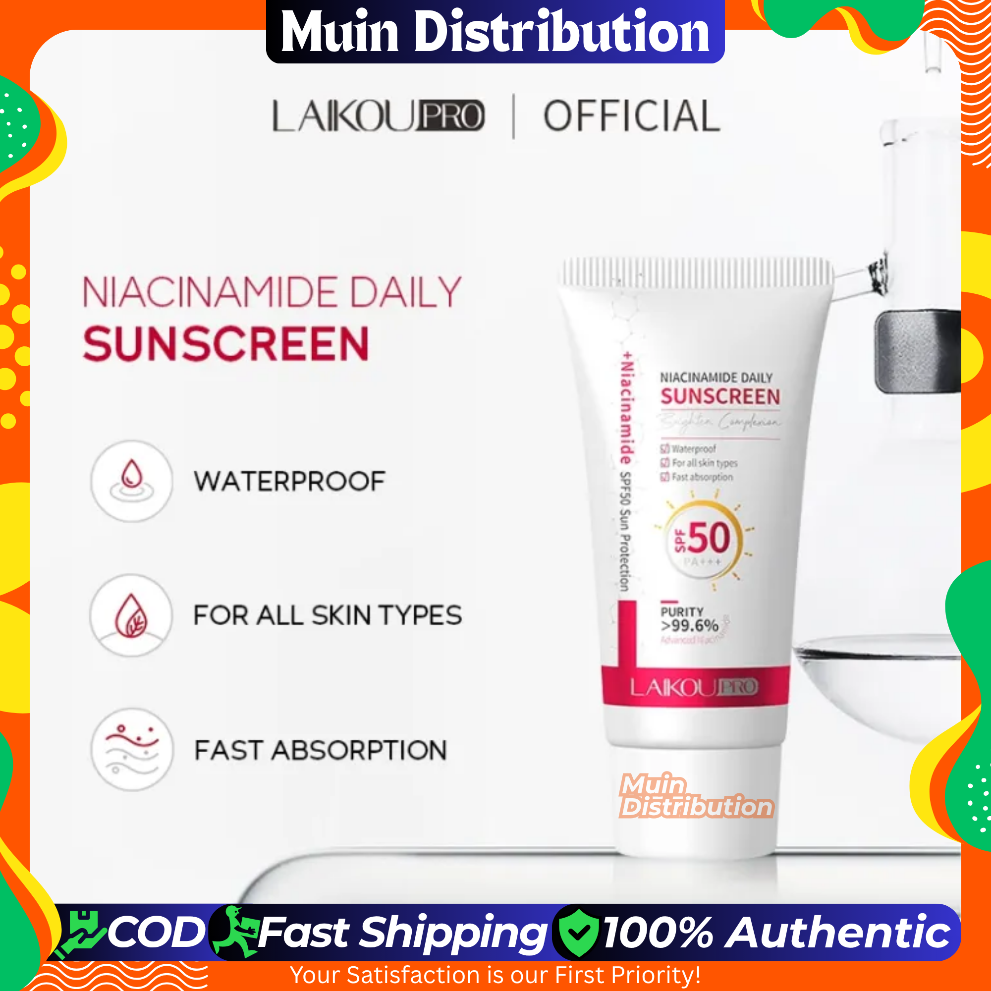 Picture of LAIKOU PRO Niacinamide Sunscreen SPF50 PA+++ 50g