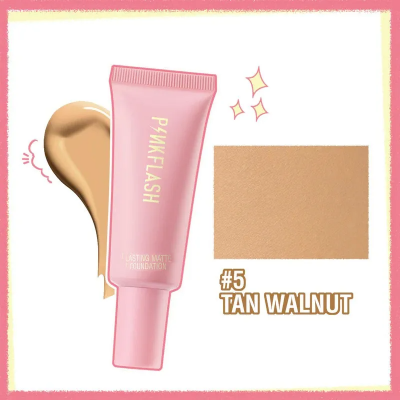 Picture of PinkFlash Foundation #5 Tan Walnut (Suitable for Natural Tan) OhMySelf Foundation Weightless Lasting All Day High Coverage Oil Control Matte - 25g