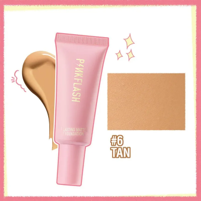 Picture of PinkFlash Foundation #6 Tan (Suitable for tan to dark skin tone) OhMySelf Foundation Weightless Lasting All Day High Coverage Oil Control Matte - 25g