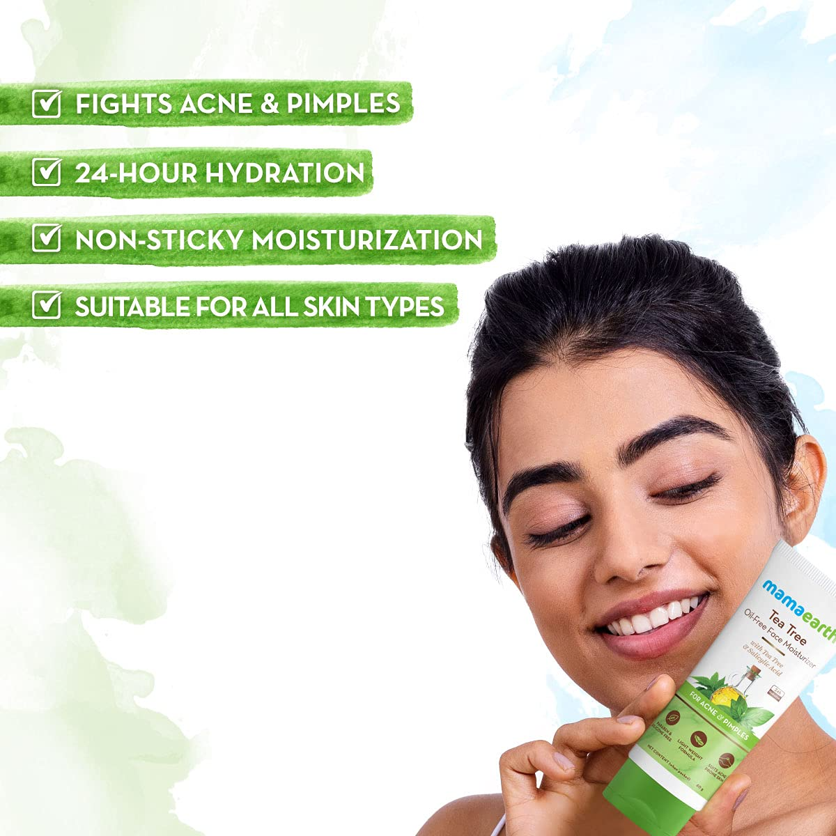 Picture of Mamaearth Tea Tree Oil-Free Face Moisturizer with Tea Tree and Salicylic Acid for Acne and Pimples - 80 ml
