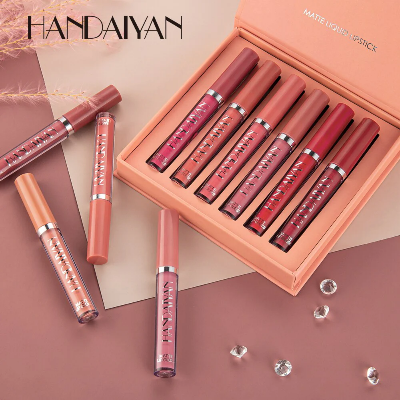 Picture of HANDAIYAN 6 Colors Long Lasting Velvet Lips Tint Liquid Lipsticks Waterproof Non-Stick Cup Lipgloss Gift Set