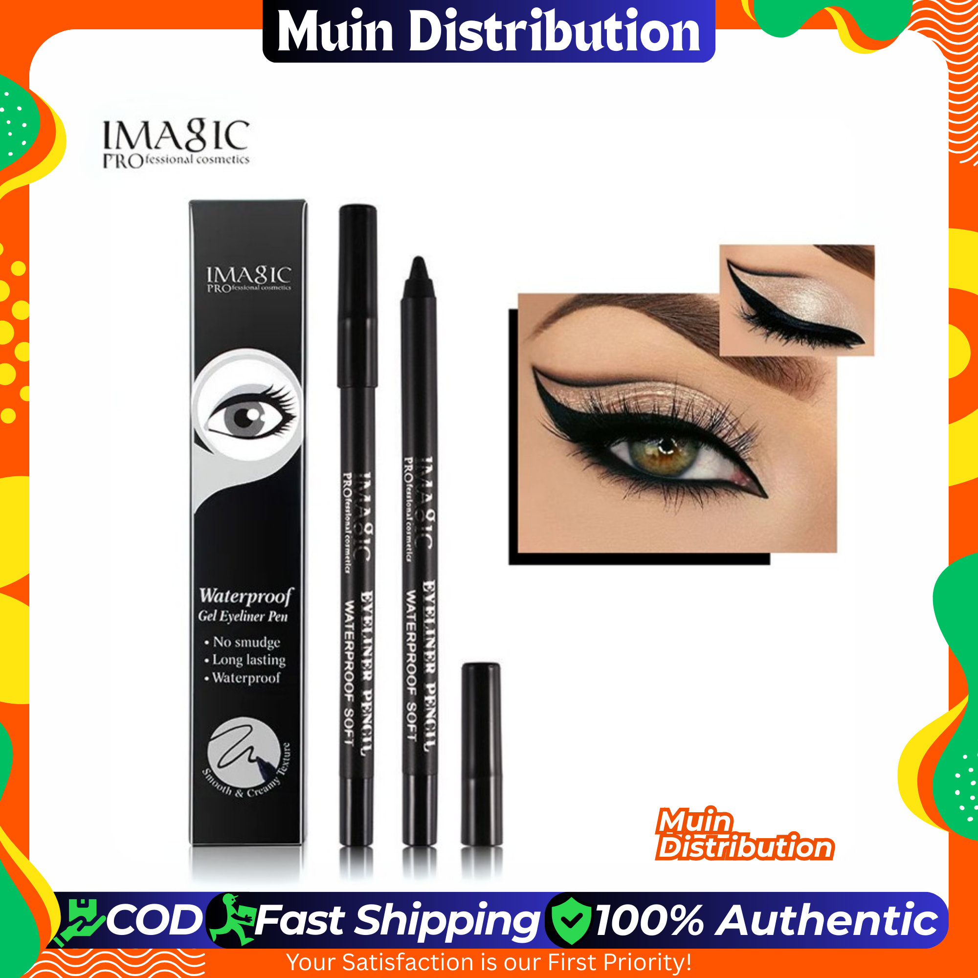 Picture of IMAGIC Waterproof Long Lasting Kajal - Black kajol