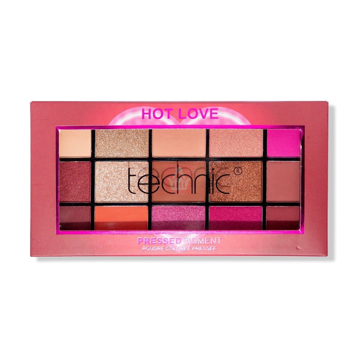 Picture of Technic Hot Love 15 Color Pressed Pigment Eyeshadow Palette - Hot Love - 30gm