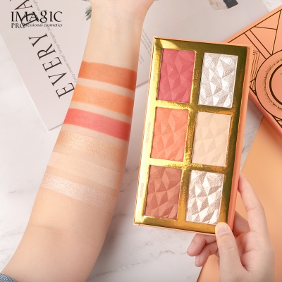 Picture of IMAGIC New 6 Color Hybrid Highlight Blush Palette Rouge Makeup Blush Palet Blush Contour Shadow Facial Cosmetics
