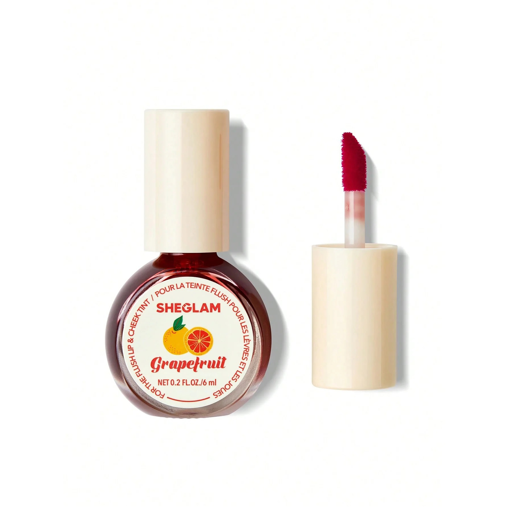 Picture of SHEGLAM For The Flush Lip & Cheek Tint-Fruit Punch Long-Lasting Matte Finish Lip Tint Easy-To-Use Lightweight Blush Moisturizing Lip Stain Liquid Lipstick Pink Liquid Lipstick-Grapefruit