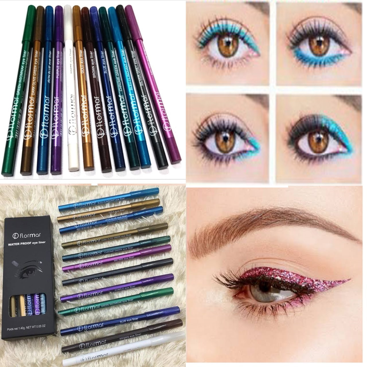 Picture of 12 pcs Colorful Waterproof & Long Lasting Pencil Eyeliner Set