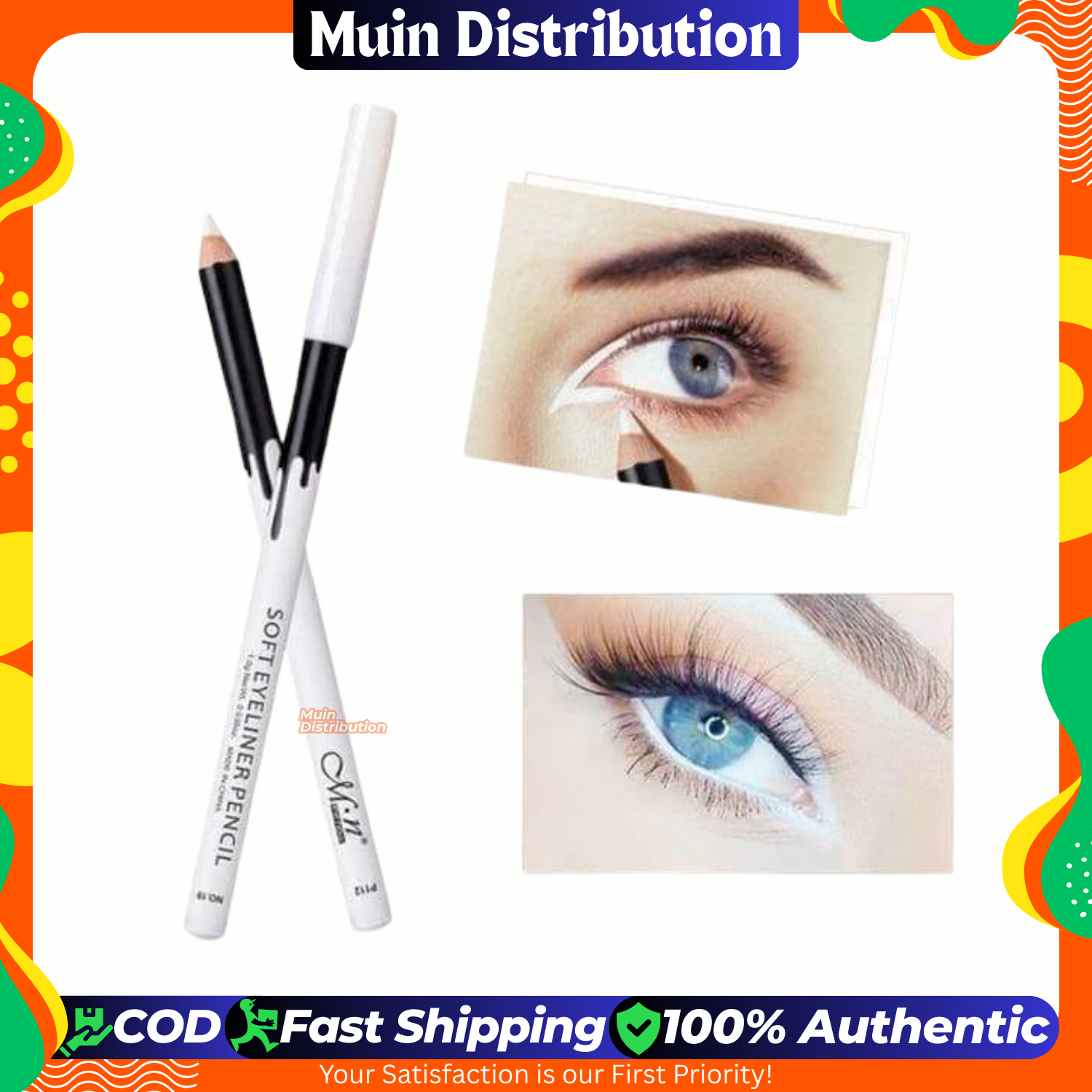 Picture of Menow Waterproof White Kajal - Soft Eyeliner -1pcs