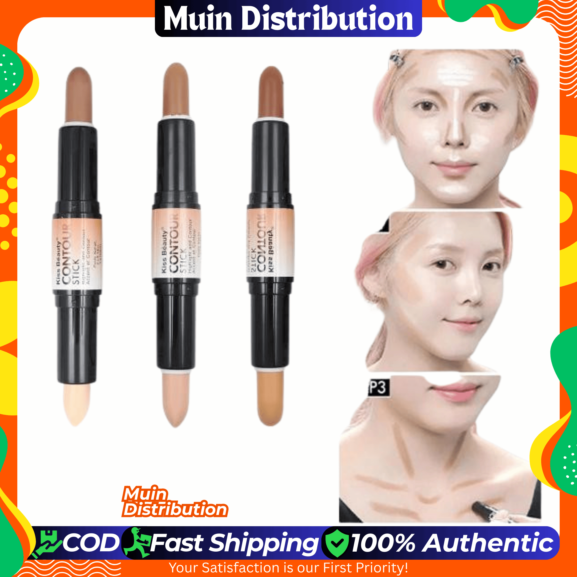 Picture of Kiss Beauty 2 in 1 Contour Stick Highlight & Contour Accent - Concealer