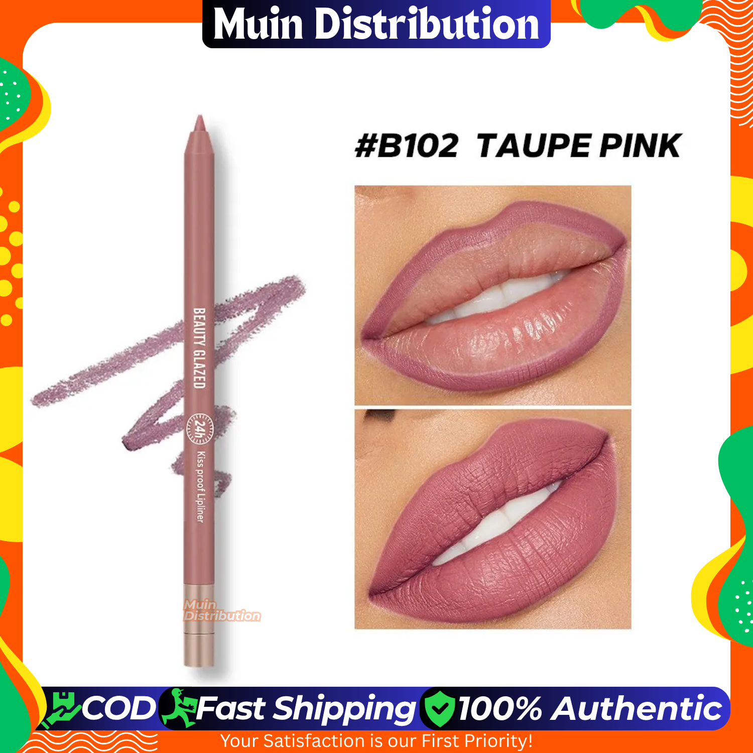 Picture of Beauty Glazed Waterproof & Long Lasting Lip Liner - #B102 (Taupe Pink)