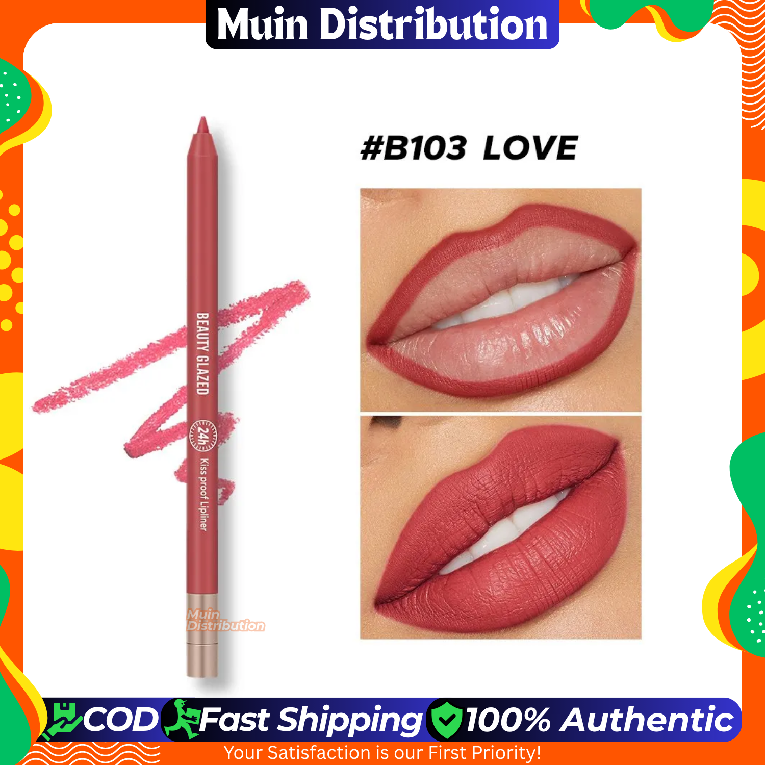 Picture of Beauty Glazed Waterproof & Long Lasting Lip Liner - #B103 (Coral Cream)