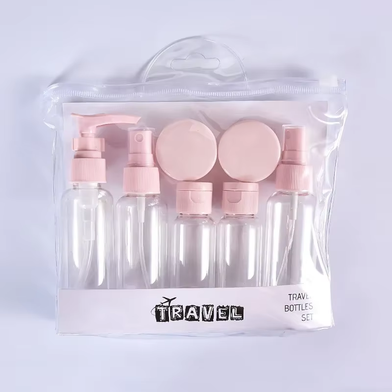Picture of 7PCS Travel Bottle Bag Wash Set Makeup Shampoo Body Wash Portable Skin Care Product Hand Cream Refillable Spray Lotion Bottle
