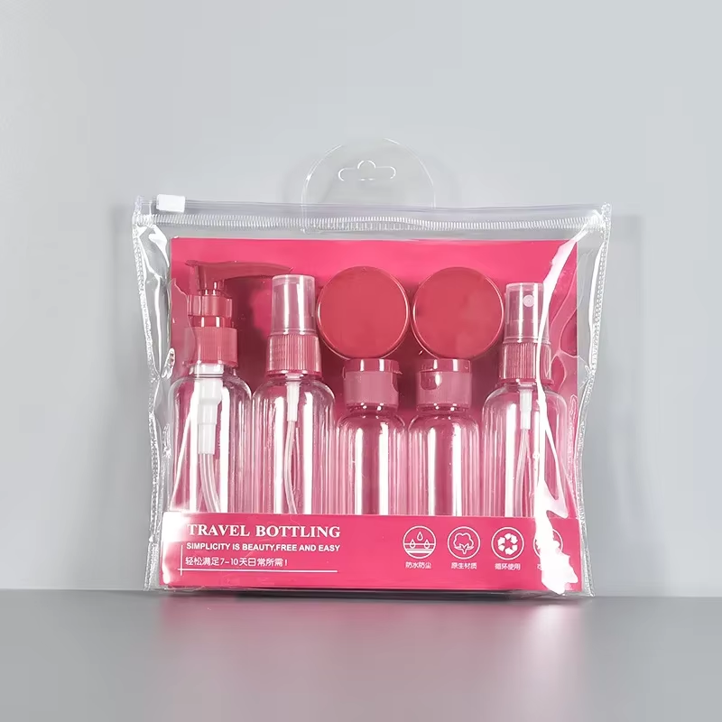 Picture of 7PCS Travel Bottle Bag Wash Set Makeup Shampoo Body Wash Portable Skin Care Product Hand Cream Refillable Spray Lotion Bottle