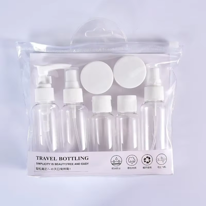 Picture of 7PCS Travel Bottle Bag Wash Set Makeup Shampoo Body Wash Portable Skin Care Product Hand Cream Refillable Spray Lotion Bottle