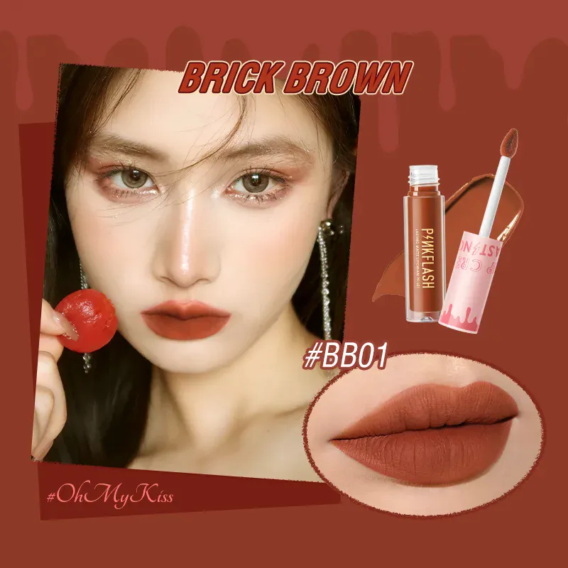 Picture of PinkFlash Lipstick #BB01 (Brick Brown) Melting Matte Waterproof Lipcream - 2.3g