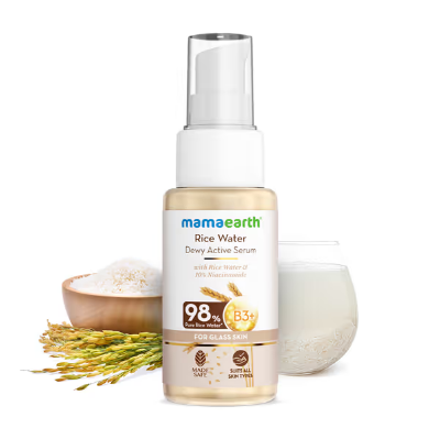 Picture of Mamaearth Rice Water Dewy Active Serum With Rice Water & 10% Niacinamide For Glass Skin - 50 ml