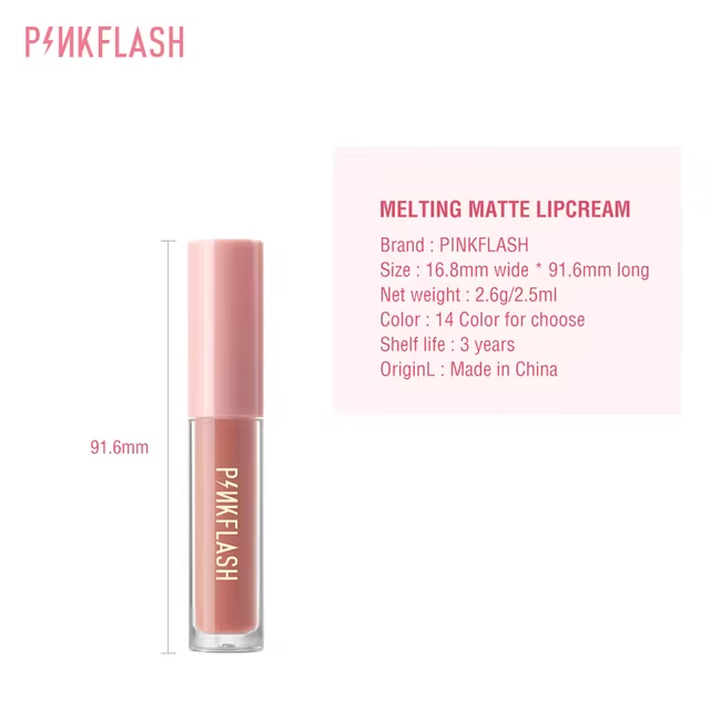 Picture of PinkFlash Lipstick #N03 Best Day (Nudee Orange) Melting Matte Waterproof Lipcream - 2.3g