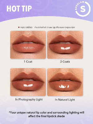 Picture of SHEGLAM Pout Perfect Moisturizing Solid Lip Gloss Non Sticky Lipstick with Coconut Oil - Pink Flamingo