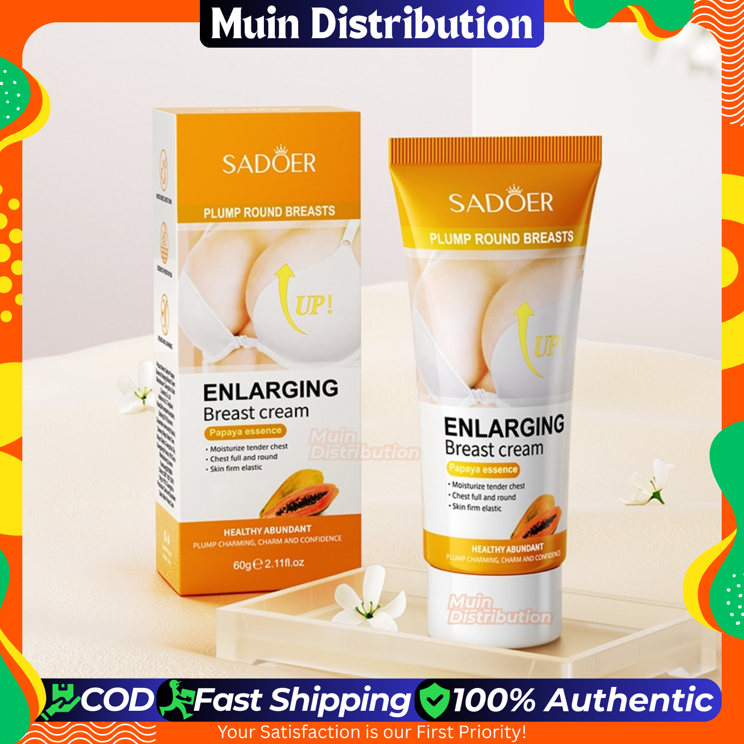 Picture of Sadoer Papaya Moisturizing Cream - Plump Round Shape & Lifting Essence  -  60g