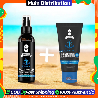 Picture of Muuchstac Ocean Facewash and Moisturizer Sunscreen Combo Pack For Men - Men's Skin Care