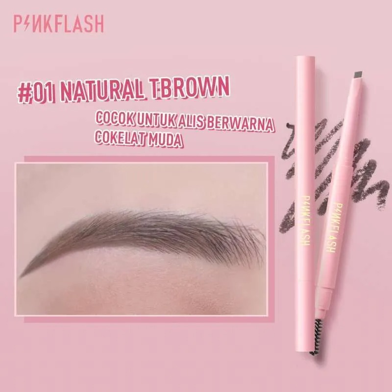 Picture of PinkFlash 2 in 1 Waterproof Auto Eyebrow Pencil - #01 (Natural Brown)