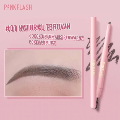 Picture of PinkFlash 2 in 1 Waterproof Auto Eyebrow Pencil - #01 (Natural Brown)