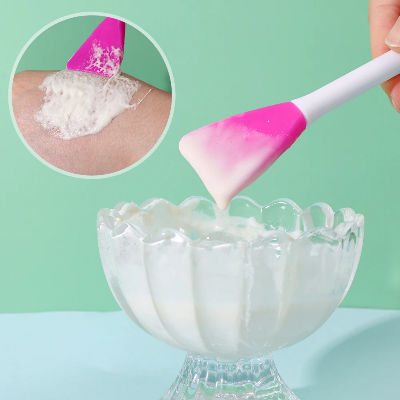 Picture of 1pcs Silicone Facial Cleansing Brushes, Dual-Headed, Soft Bristles for Gentle Exfoliation and Makeup Removal, Easy to Clean, Ergonomic Handle with Bear Ear Design, Facial Skin Care
