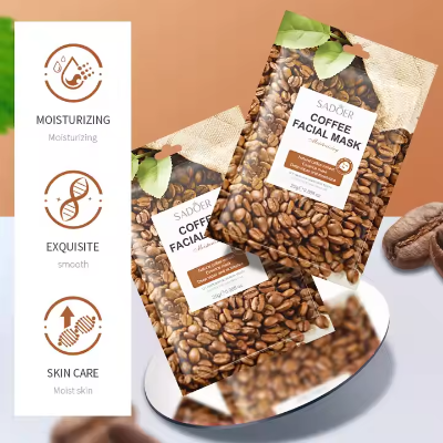 Picture of SADOER Natural Coffe Extract Essence Facial Mask Deep Repair and Moisturizing Sheet Mask - 1Pcs