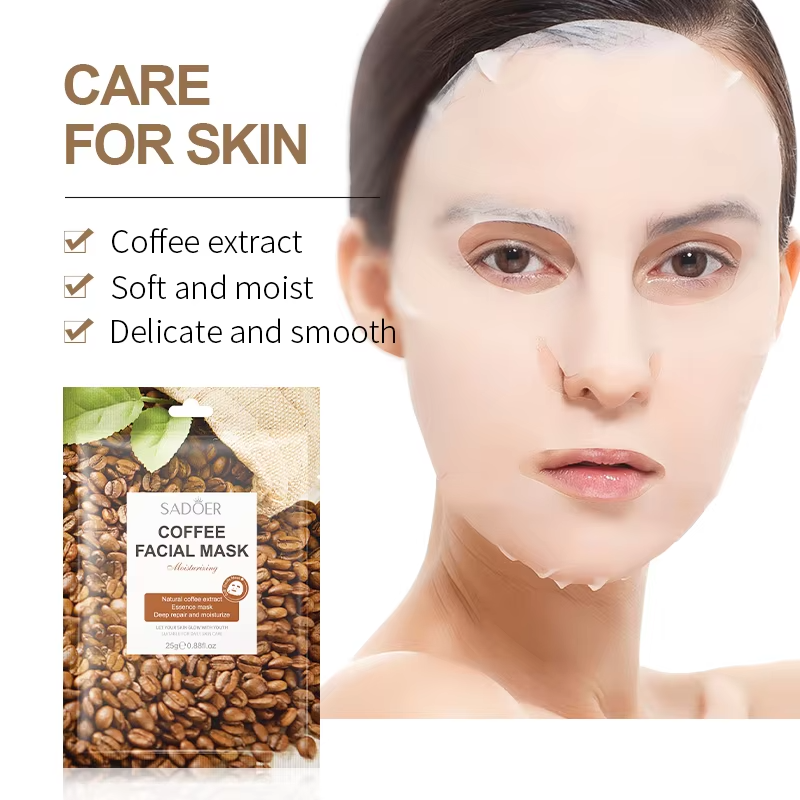 Picture of SADOER Natural Coffe Extract Essence Facial Mask Deep Repair and Moisturizing Sheet Mask - 1Pcs