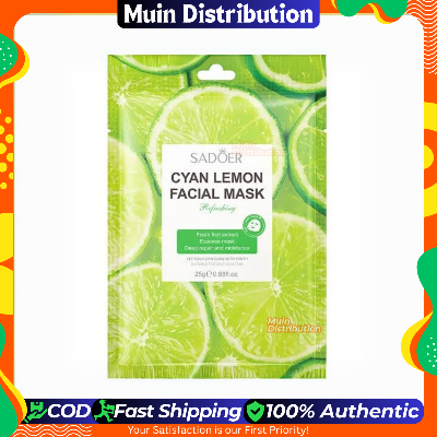Picture of SADOER Cyan Lemon Facial Mask Deep Repair and Moisturizing Sheet Mask - 1Pcs