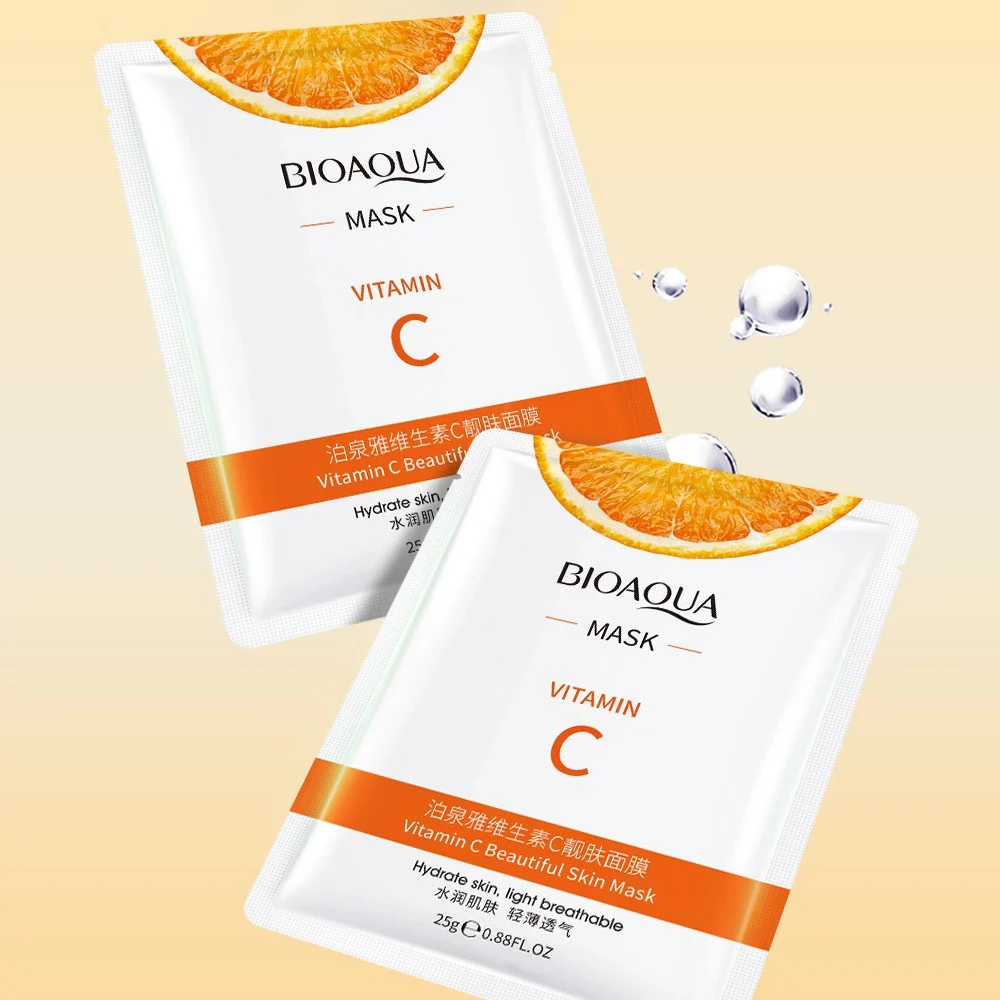 Picture of BIOAQUA Vitamin C Rejuvenating Facial Mask Hydrate Skin Light Breathable Sheet Mask - 1Pcs