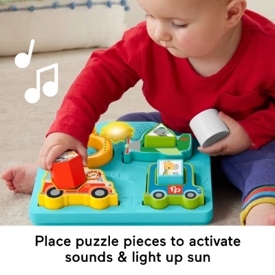 Picture of Fisher Price HRP31 Vehicle Puzzle Sorting Toy with Shapes & Sounds