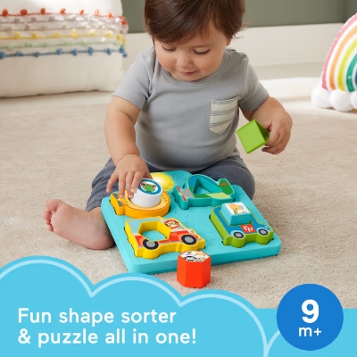 Picture of Fisher Price HRP31 Vehicle Puzzle Sorting Toy with Shapes & Sounds