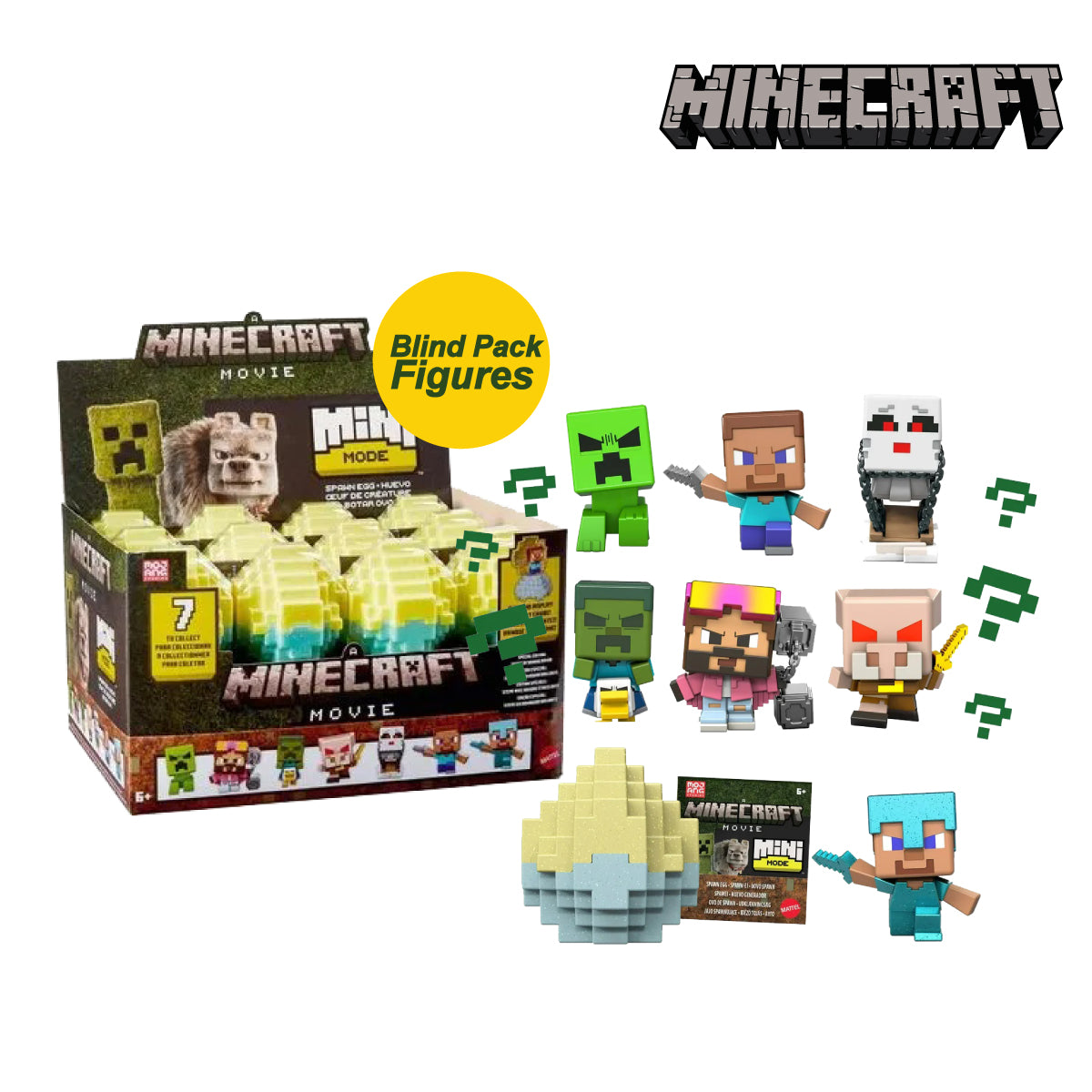 Picture of Minecraft HXT64 Mini Mode Spawn Egg with Surprise 1.5" Mini Figure