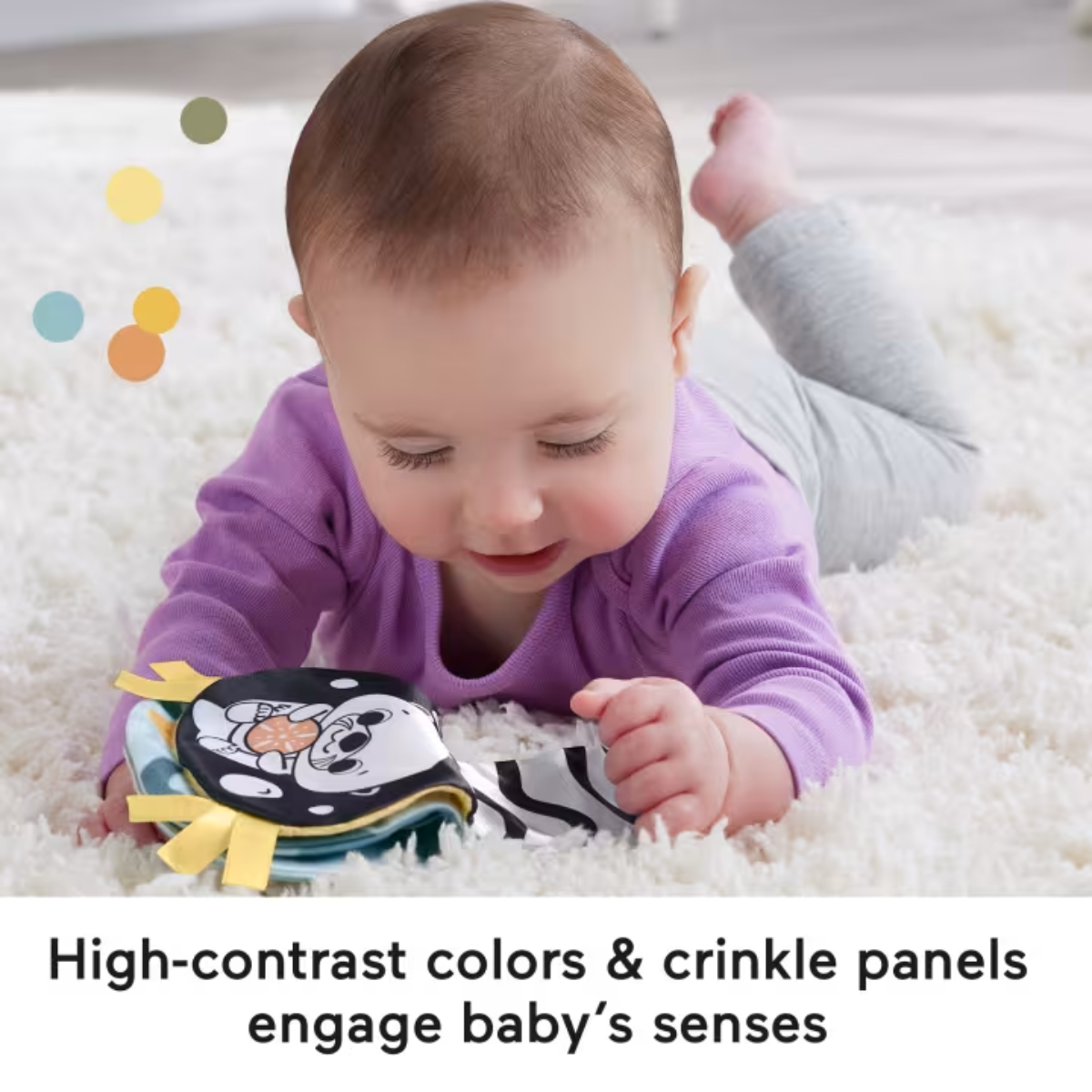 Picture of Fisher Price HXG96 2 In 1 Rockinâ€™ Tummy Time Otter Plush Toy With Soft Book