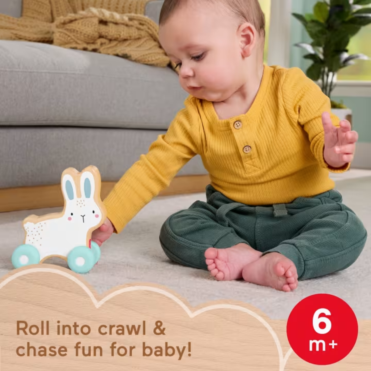 Picture of Fisher Price JDM52 Wooden Push-Along Bunny