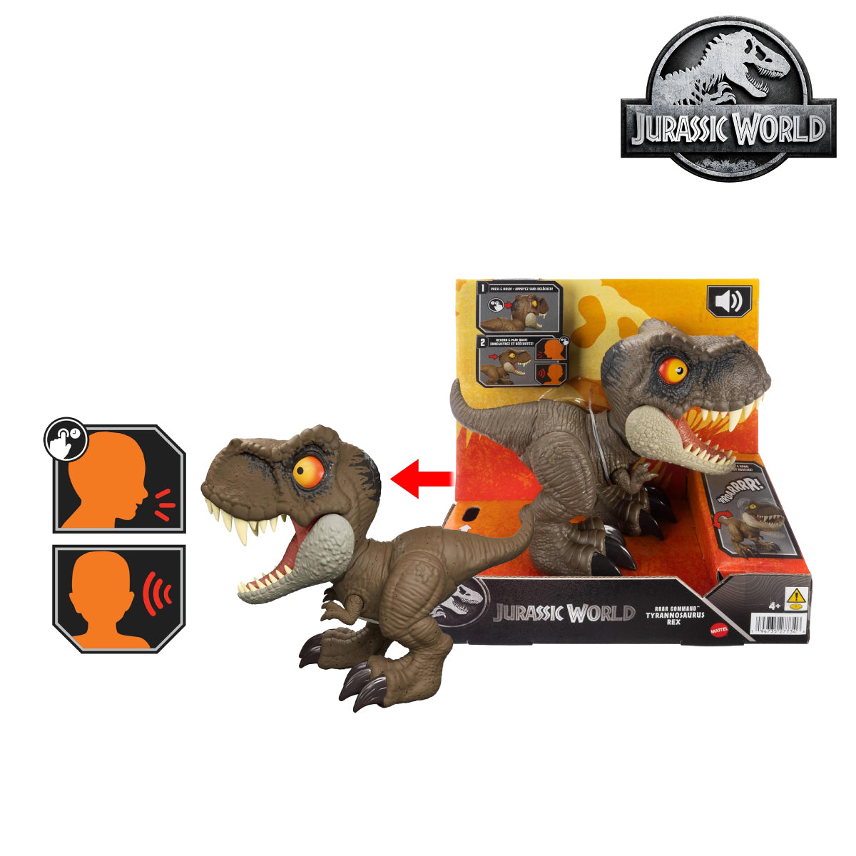 Picture of Jurassic World JCW01 Roar Command Tyrannosaurus Rex Dinosaur Figure Toy
