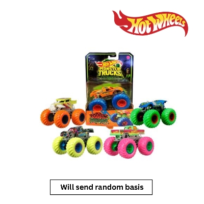 Picture of Hot Wheels HCB50 Monster Trucks Glow In The Dark 1:64 Scale Trucks (Damaged Box), Ages 3+