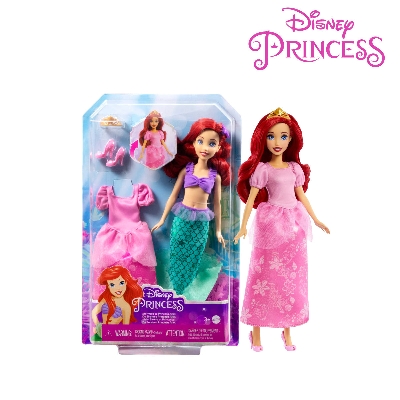 Picture of Disney HMG49 Princess Ariel 2-In-1 Mermaid To Princess Doll (Damage Box), Ages 3+