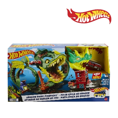 Picture of Hot Wheels HDP03 Track Set City Dragon Drive Firefight (Damage Box), Ages 5+