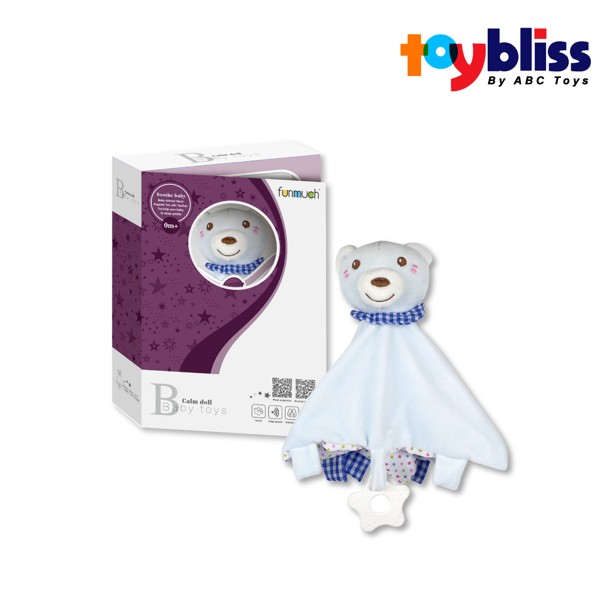 Picture of Toybliss Baby Soothe Towel & Silicone Teether (FM555-14H), Ages 0+