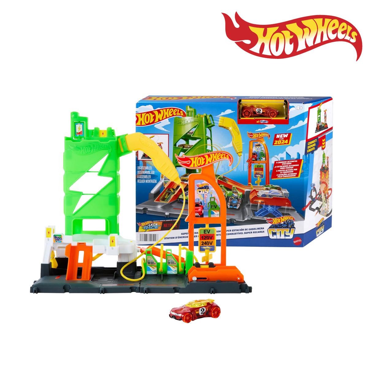 Picture of Hot Wheels HTN79 City Super Recharge Fuel Station
