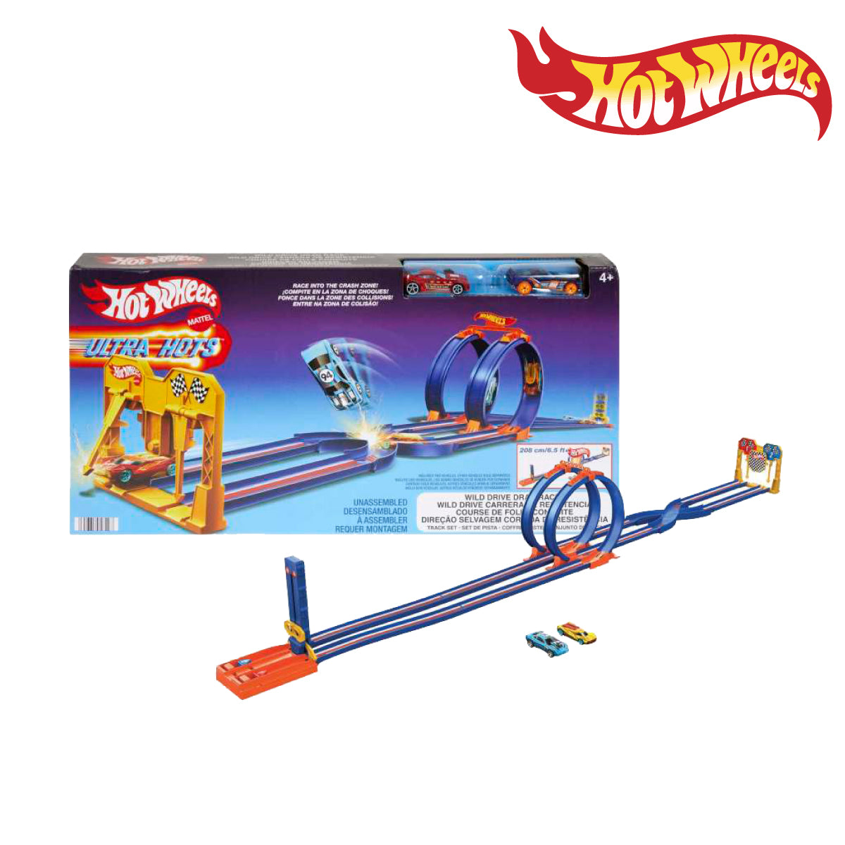 Picture of Hot Wheels HGV65 Ultra Hots Wild Drive Drag Race, Ages 5+