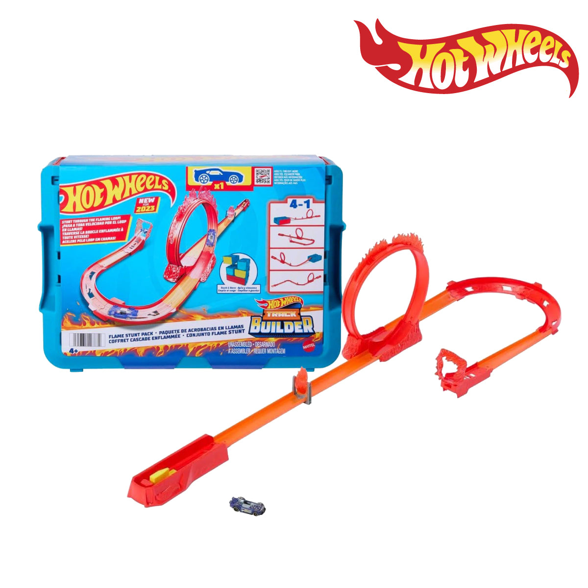 Picture of Hot Wheels HMC04 Fire-themed Track Building Set, Ages 5+
