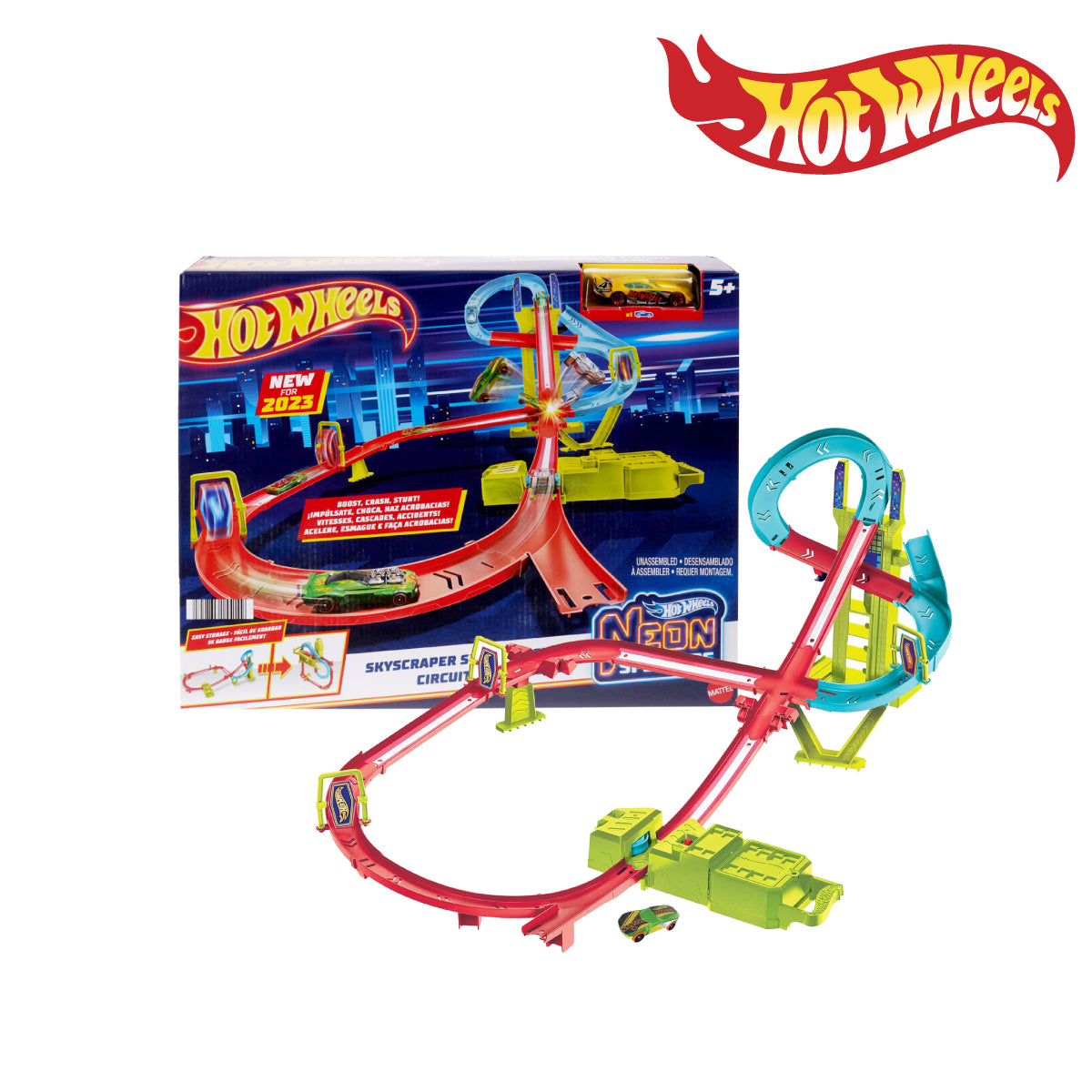 Picture of Hot Wheels HPC07 Skyscraper Speed Circuit Track Set, Ages 5+