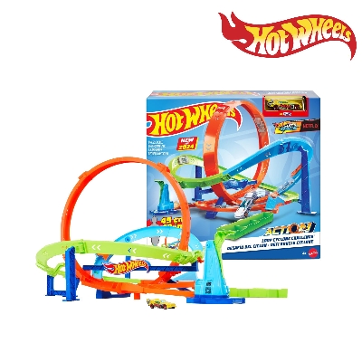 Picture of Hot Wheels HTK16 Cyclone Challenge Track Set, Ages 5+