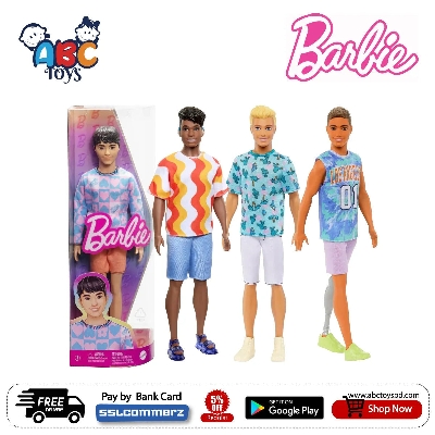 Picture of Barbie DWK44 Ken Fashionistas Doll Assortment with Trendy Clothes