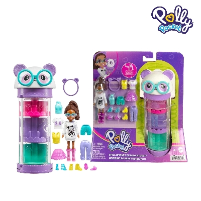 Picture of Polly Pocket HKW04 Style Spinner Fashion Closet Panda, Ages 4+