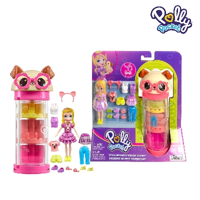 Picture of Polly Pocket HKW04 Style Spinner Fashion Closet Panda, Ages 4+