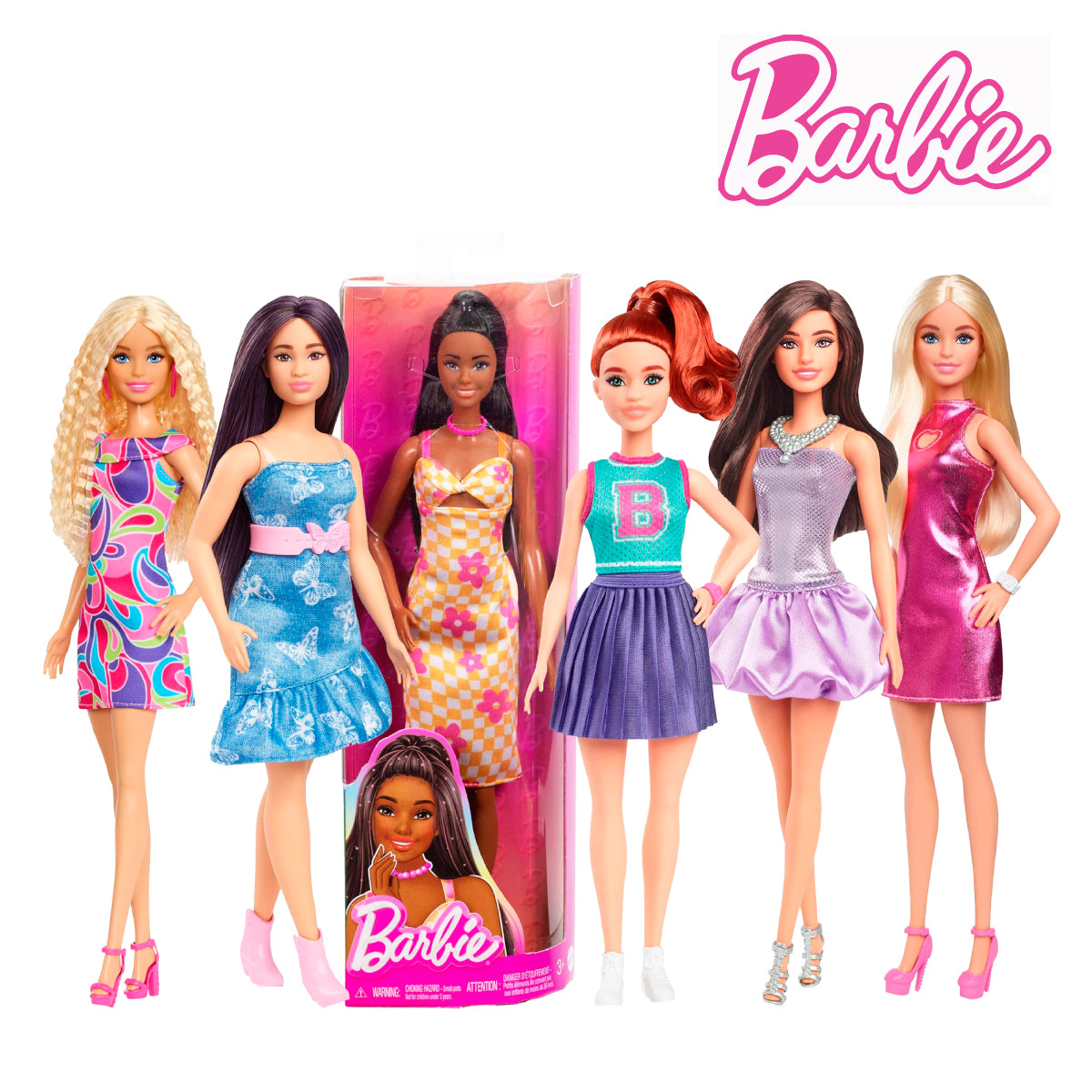 Picture of Barbie FBR37 Fashionistas Dolls Wearing Removable Outfits, Ages 3+