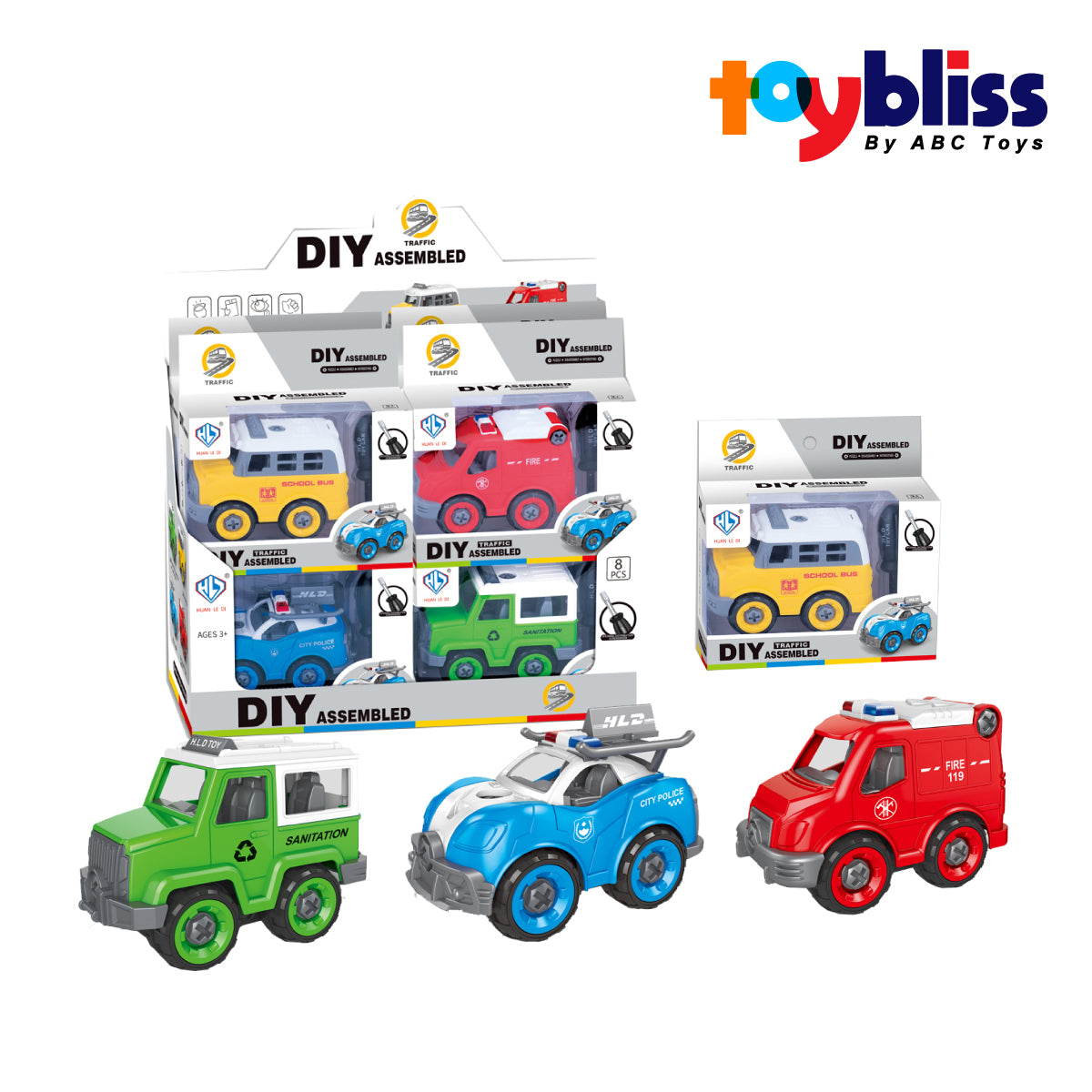 Picture of Toybliss HUANLEDI DIY Traffic Assembled Car (858-33), Ages 3+